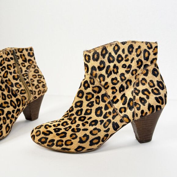 Steve Madden | Leopard Print Booties | Leather Upper Hair | Sz 7.5 - Picture 9 of 10